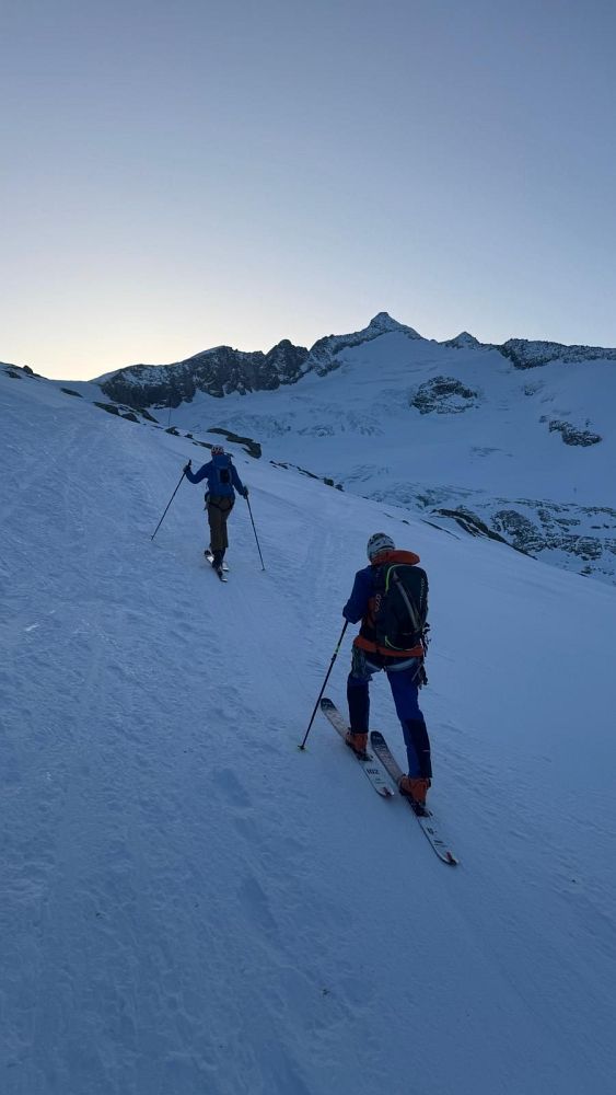 Ranní stoupání od chaty Kursinger Hutte